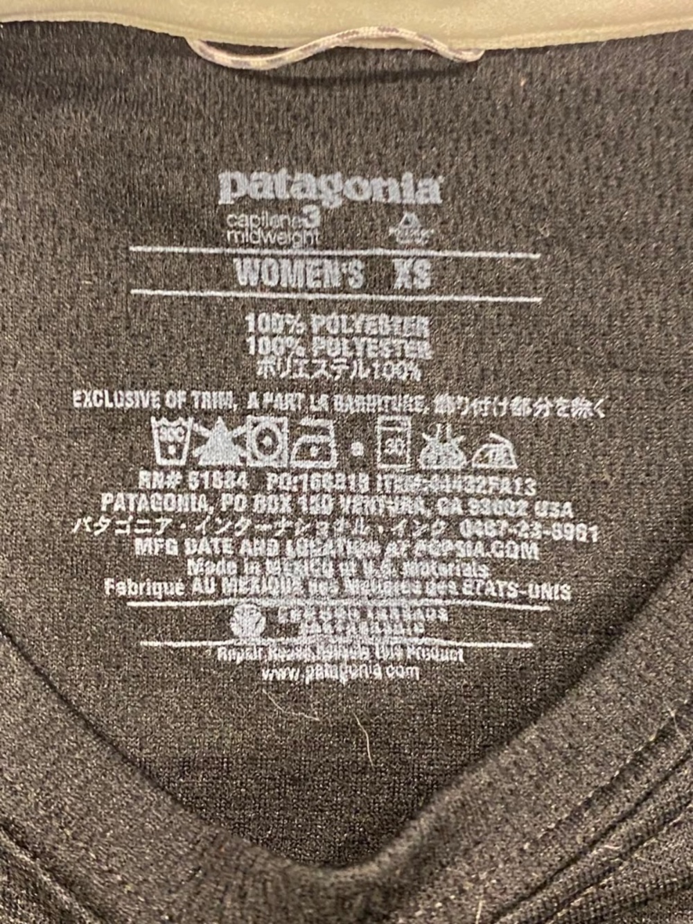 Patagonia Capilene 3 Midweight Crew Neck Long Sleeve Top Black Women's XS - Picture 8 of 8